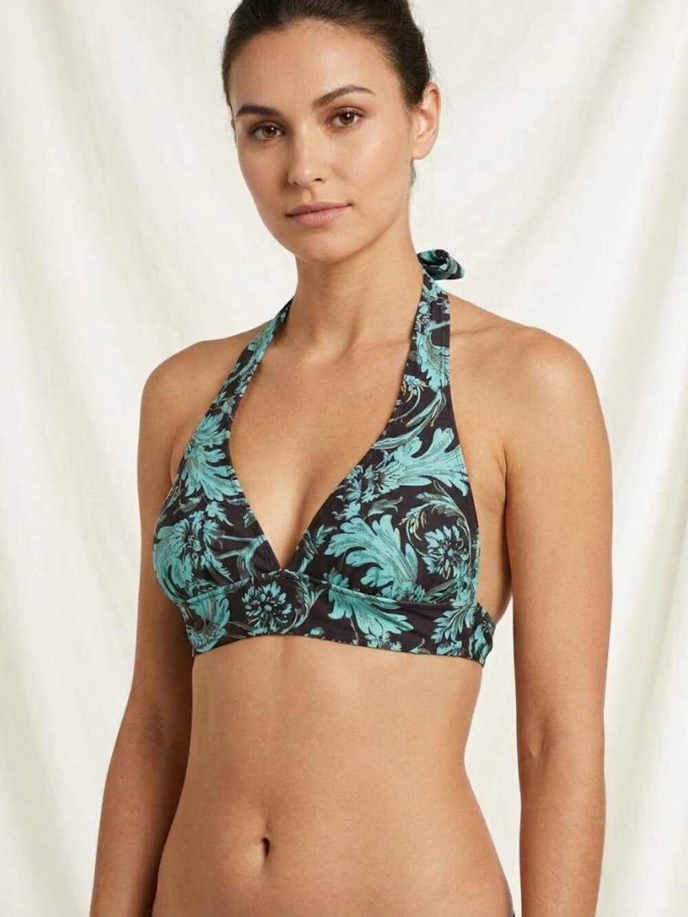 Bikini Bay Size 8 Brown/Teal/Gold Bikini Top
